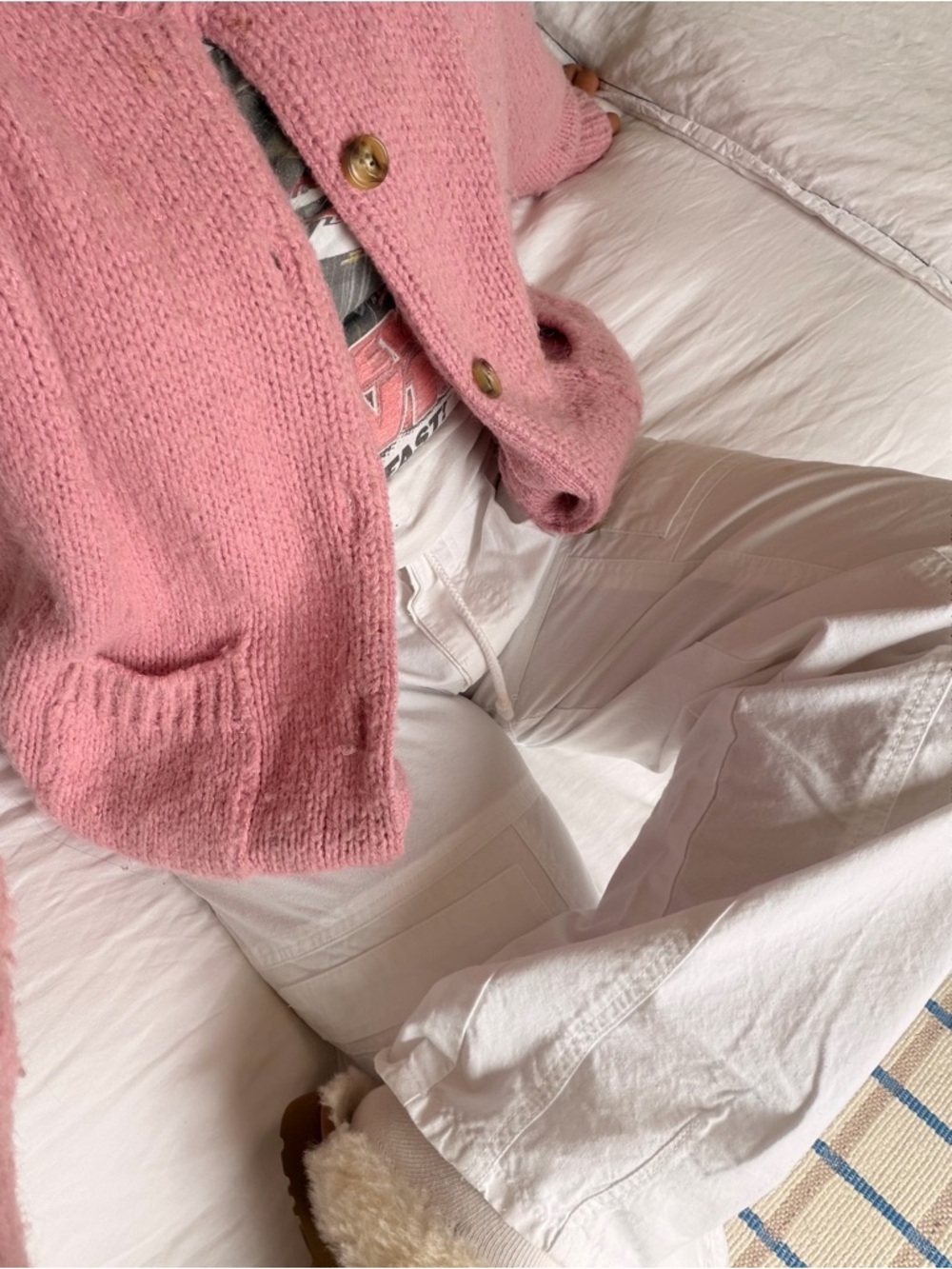 Shore Club white cotton beach cargo pants
